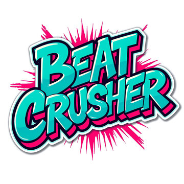 Dynamic 'Beat Crusher' text logo with vibrant pink explosion effect.