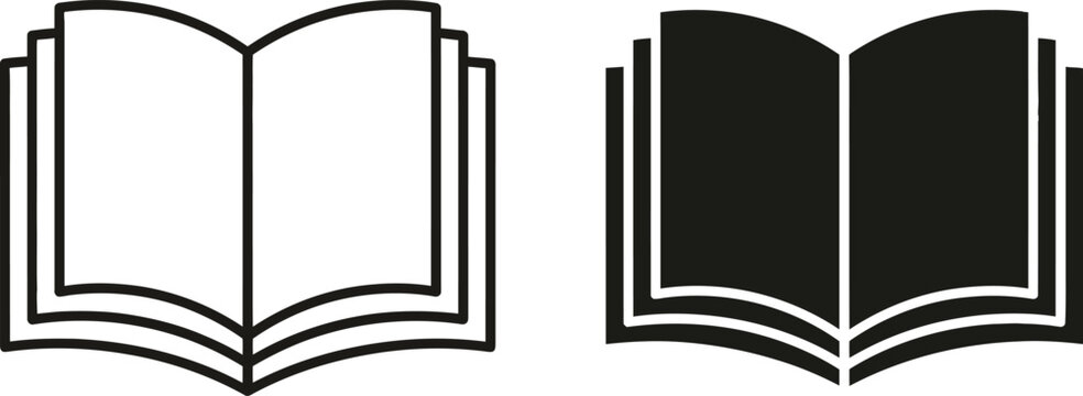 Open blank hardcover book with thick pages on both sides for reading or writing Vector