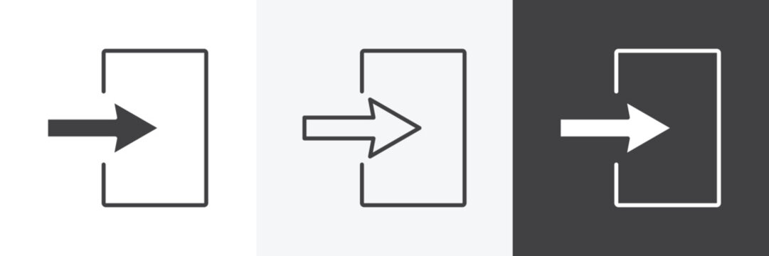 Log in icon set for web