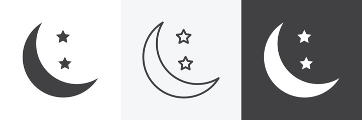 Moon icon set for web © safe