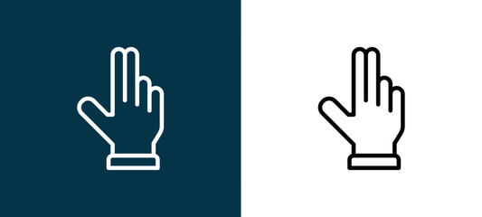 Obraz premium Two-tone line icon pair in black and white, editable stroke vector illustration for web, mobile apps, UI design, branding, and print from Hand Sign