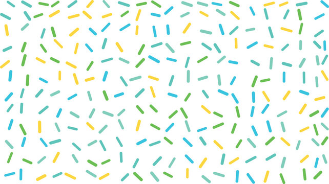 Colorful sprinkles pattern on white background for celebration and party decoration