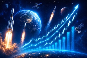 Fototapeta premium 宇宙関連株 好況 投資
