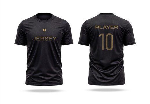 Dual Black Player Jersey Mockup with Front and Back Views