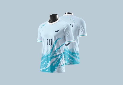 Soccer Jersey Mockup Front and Back View