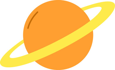 Orange saturn planet illustration © Teddy
