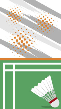 Badminton Court and Shuttlecock Sports Background. Badminton sport vector background template