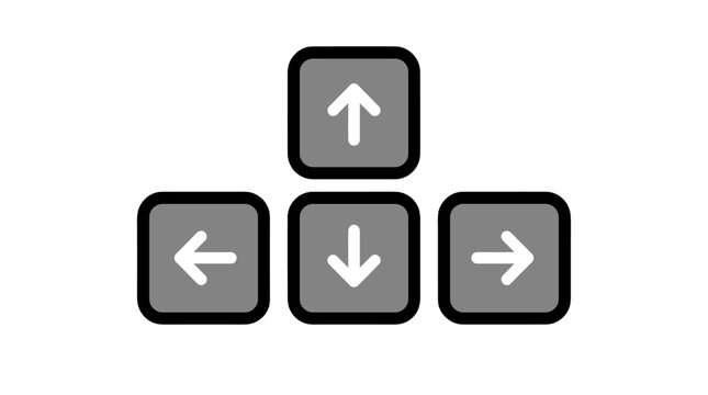 Keyboard arrow keys icon set isolated on white background