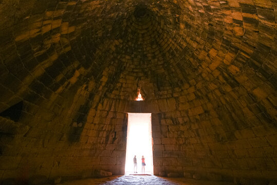 Treasury of Atreus interior in Mycenae history