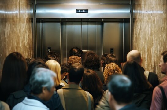 Office building elevator queue