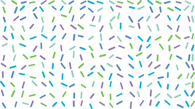 Colorful sprinkles pattern on white background for kids party decoration