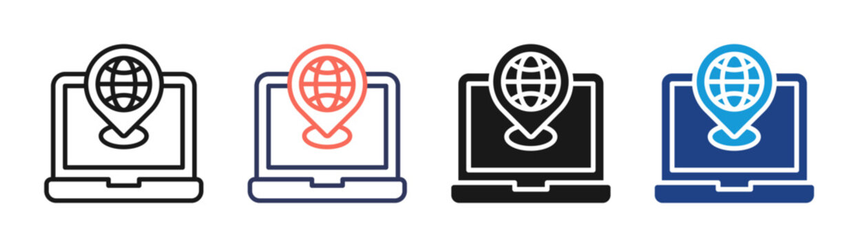 Global Tracking icon set multiple style collection