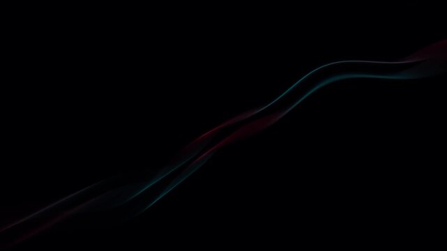 Ethereal smoke trails drift gracefully through a dark mode void in a cinematic 3D animation loop with subtle red and cyan chromatic light streaks