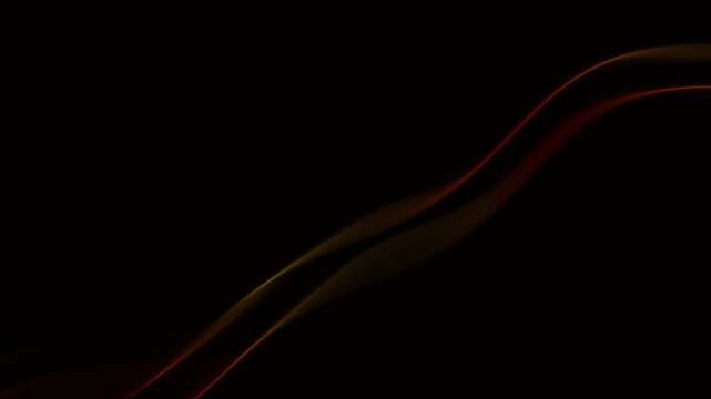 Glowing neon lines flow smoothly across a dark background in a sleek 3D animation loop with a warm red and orange gradient for tech backgrounds