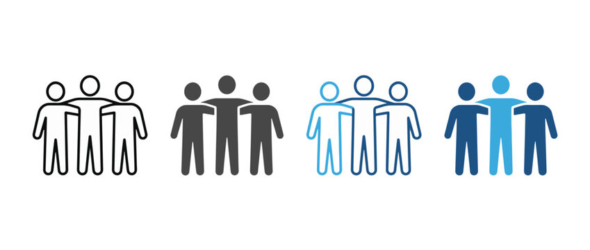 Teamwork icon set. Group collaboration, community and partnership concept with people together. Vector illustration. Adobe Illustrator Artwork