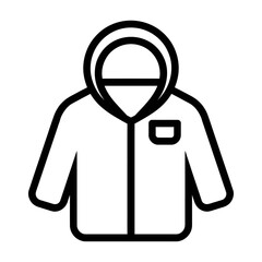 Vector of a hooded jacket or coat, representing clothing and fashion. © Glows