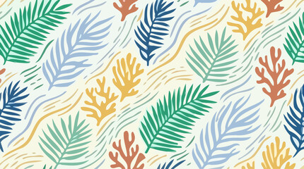 Vibrant aquatic plants sway gently in ocean waves underwater scene © John