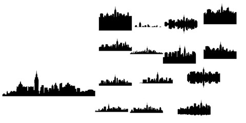 Obraz premium City Skyline at Dusk Silhouette