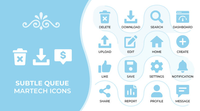 Martech Icons - Subtle Queue Collection