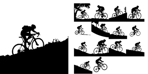 Cyclist Racing Downhill Silhouette © 99___Designer