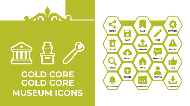 Museum Icons and Symbols - Gold Core