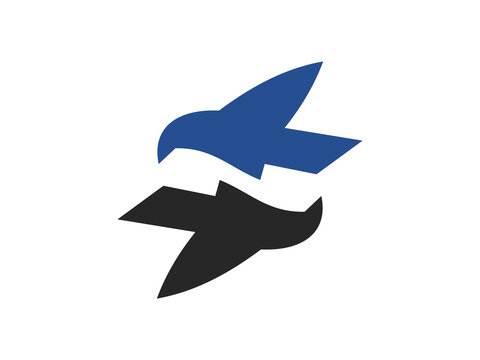 Two birds with hidden letter N logo