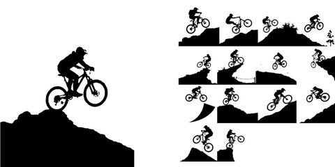 Mountain Biker Launching Off Ramp Silhouette © 99___Designer
