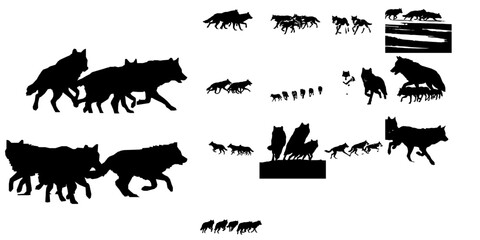 Wolf Running in Snow Silhouette © 99___Designer