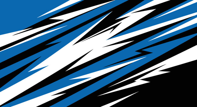 Blue and black angular racing wrap background.
