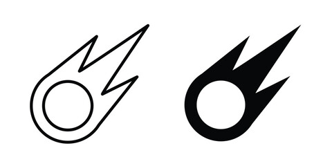 Comet icon Silhouette and outline vectors © basit