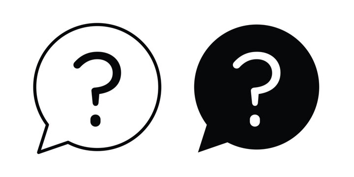 Comment question icon Silhouette and outline vectors