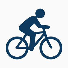 Naklejka premium Silhouette of a cyclist on a bicycle a dark blue vector illustration on a white background rider