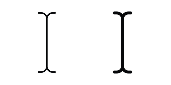 Cursor text icon Silhouette and outline vectors