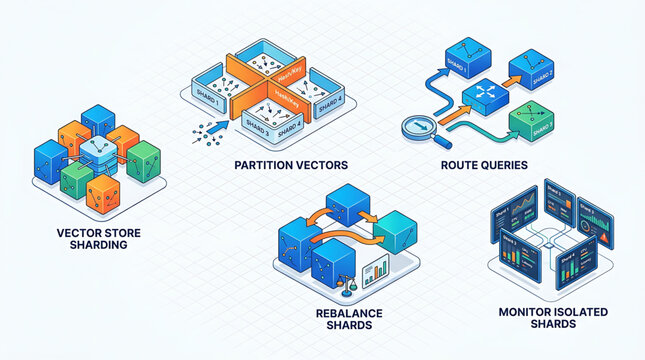 The RJ_6XYZGE_VF illustration showcases vector graphics with route queries and database concepts.