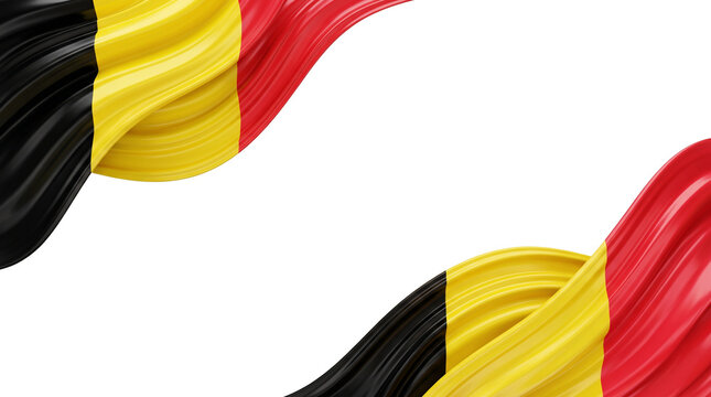 Belgium national flag wavy fabric border design