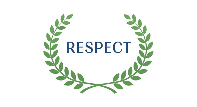 Laurel Wreath Frame with Respect Text Symbolizing Honor and Appreciation