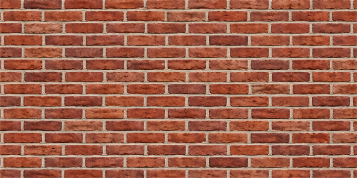 Realistic Red Brick Wall Vector Background with Clean Repeating Pattern for Modern Architecture 