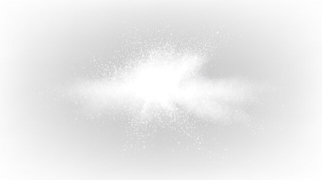 White dust particle effect with misty edges isolated on transparent background for design use in various projects and digital artworks, light overlay, PNG