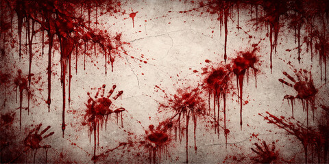 Bloody Plaster Wall Vector Background with Red Handprints and Dripping Splatters Perfect for Horror Scenes Halloween Designs and Dark Creative Visuals  © Md Sharifujjaman