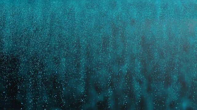 Mesmerizing blue rainfall effect transitioning in a calm flow with cyan and aqua hues