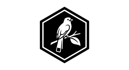 Fototapeta premium Bird icon, outline style, white background, vector illustration
