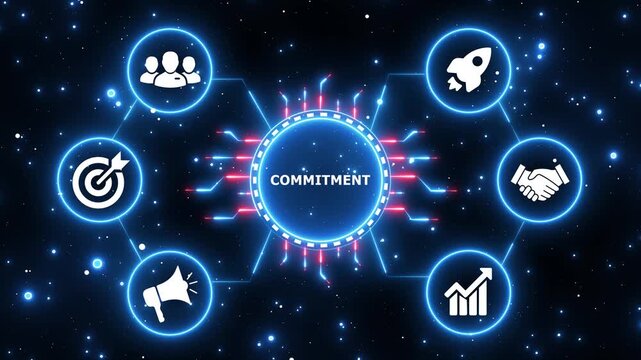 Business commitment digital concept for corporate strategy.