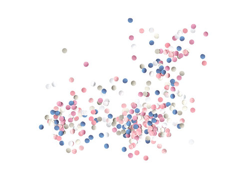 Pastel round paper confetti overlay. Isolated clipart set on transparent background. Perfect for scrapbook, journaling, social media and party design