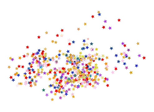 Colorful star confetti overlay. Isolated clipart set on transparent background. Perfect for scrapbook, journaling, social media and celebration design