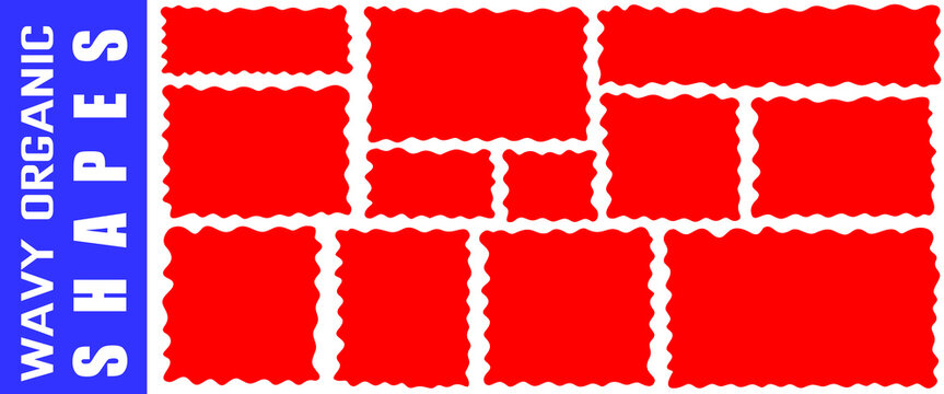 Doodle wavy borders and organic rectangle shapes full of abstract charm. Cloud square frames and wavy shapes bring a lively frame rectangle border feel.