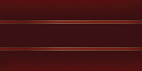 Luxury red background with elegant gold lines and diagonal geometric pattern. Premium corporate banner template for rewards, invitation or greeting card. © Syaroful