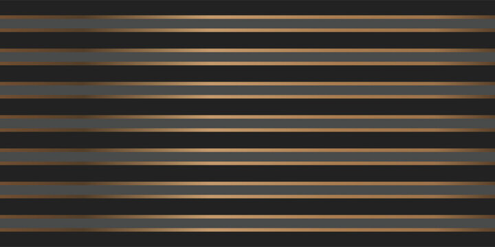 Luxury black and gold horizontal stripes background. Premium elegant geometric pattern backdrop for dark corporate branding, wallpaper and web design.