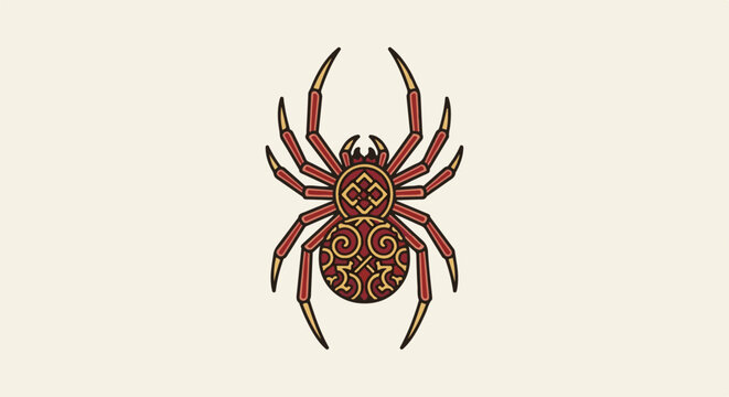 Ornate spider illustration with intricate patterns on its body