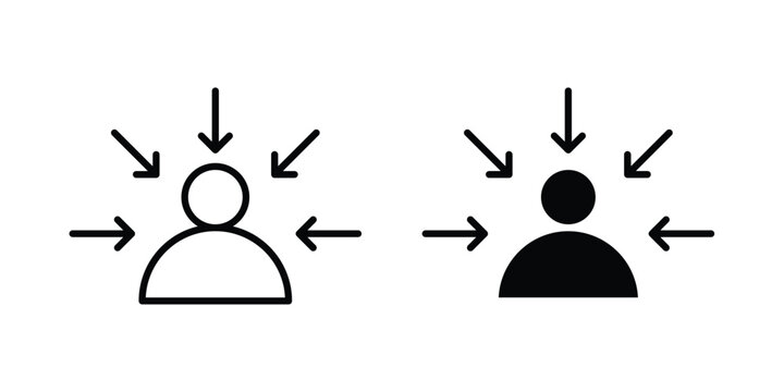 Centric consumer icon design pack in black colour. icon drawings
