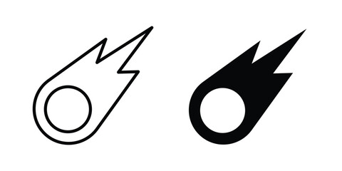 Comet icon design pack in black colour. icon drawings © basit